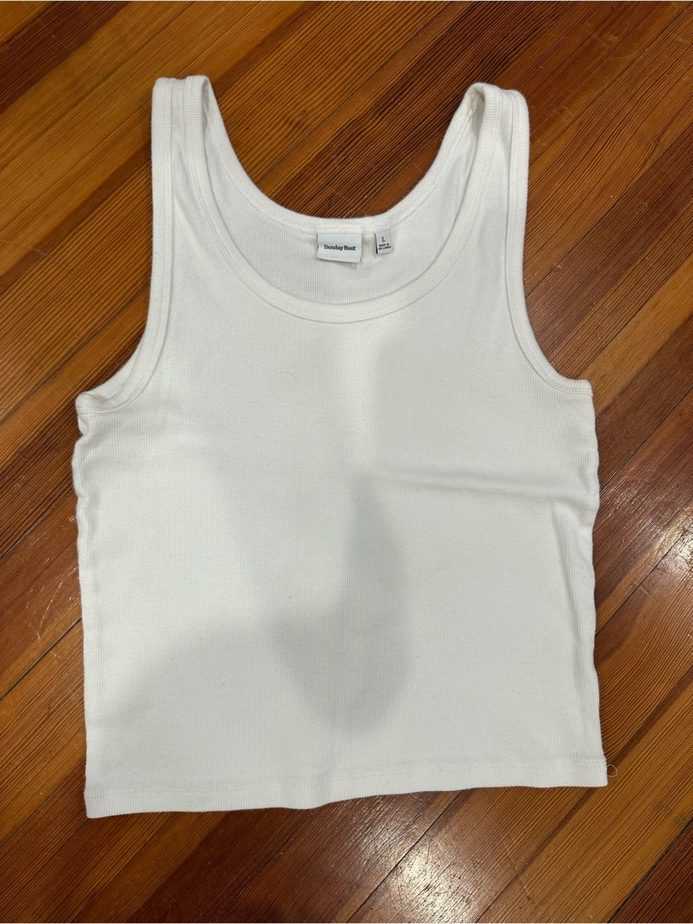 Sunday Best Cream Ribbed Sleeveless Tank